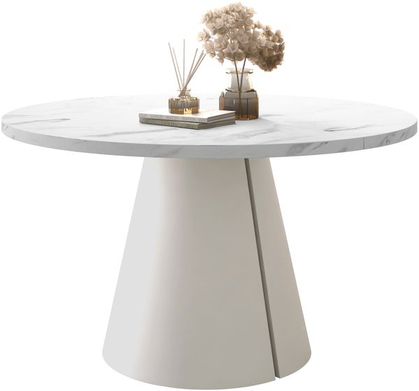 Esszimmertisch Cezrin 100 (Farbe: Cashmere / Bianco Marmor)