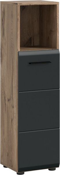 furnling Stauraumschrank Ivy Compact Midischrank mit offener Ablage & Tür, platzsparender Badschrank