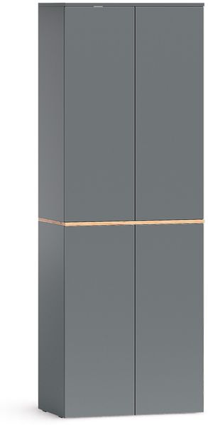 Mehrzweckschrank Viktor Anthrazit/Goldkraft Eiche 68x188.6 cm mit 6 geschlossenen Fächern Vicco