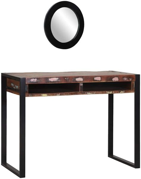 Schminktisch, Frisiertisch Mehrfarbig 100 x 50 x 75 cm Massivholz Altholz