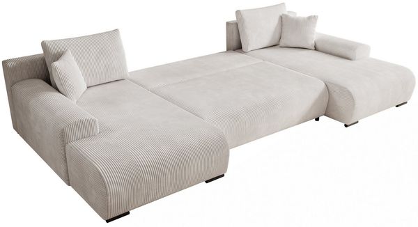 storez24 Ecksofa Ellen U, mit Bettkasten und Schlaffunktion, Cordstoff, U-Form, bequem Bild 4