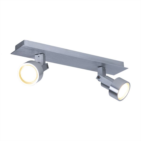 LED Deckenleuchte, Chrom, verstellbare Spots, L 34 cm