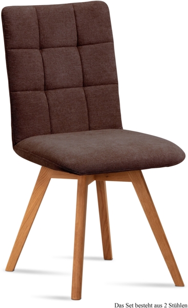 Esszimmerstuhl (2er-Set) Dinny 47x91x60 Eiche geölt/Braun