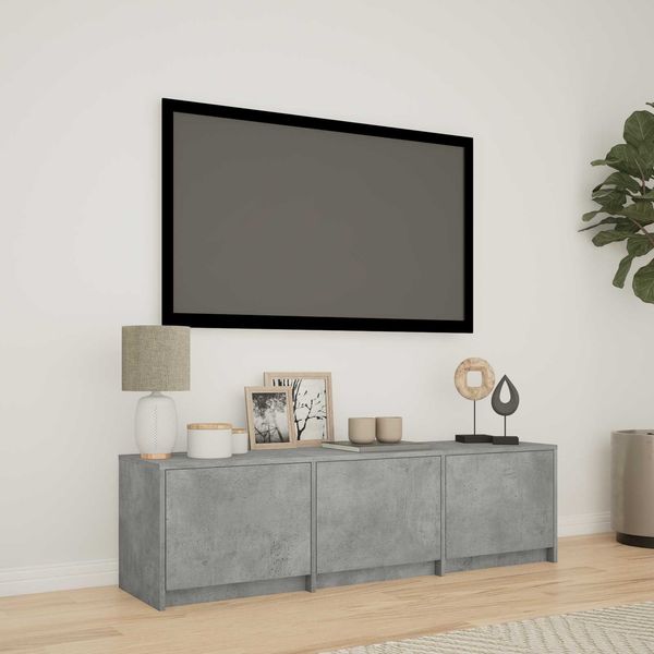 vidaXL Fernsehschrank mit LED Betongrau 140 x 34 x 40 cm Holzwerkstoff 3418704