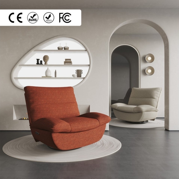 FLEXISPOT Sessel Schaukelsessel gemütlicher TV-Sessel, Relaxsessel (Versteckter Stauraum, 105° - 145° verstellbar, Drehsessel mit Rocking, Ruhesessel für Senioren & Stillenden), 159 KG belastbar, Inkl. All-Season Decke (1,5 x 1,5 m)