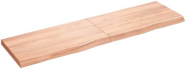 vidaXL Tischplatte Hellbraun 180x50x(2-6)cm Massivholz Eiche Behandelt 3156392