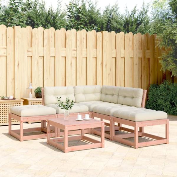 vidaXL 5-tlg. Garten-Sofagarnitur mit Kissen Massivholz Douglasie 3216963