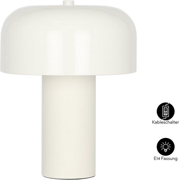OTTO home Tischleuchte Jorre - Pilzlampe, ohne Leuchtmittel, Leuchtmittel wechselbar, zweifarbig - matt & glänzend, Pilzleuchte, Tischlampe, Pilzform, E14