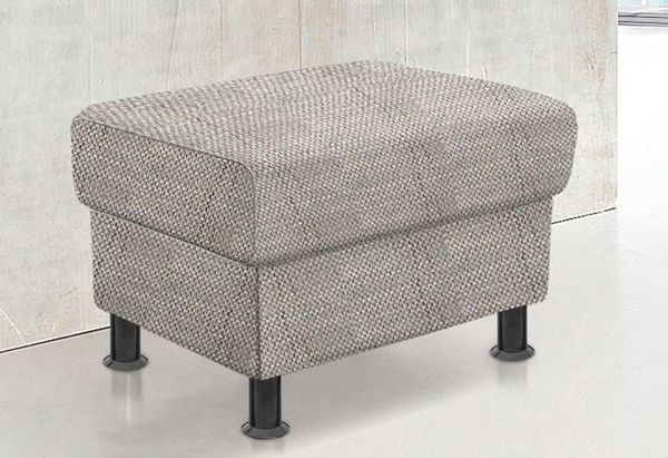 TRENDMANUFAKTUR Hocker Rondo, Polsterhocker zur Serie, Breite 67 cm, Füße schwarz, Fußhocker wahlweise mit Federkern, in verschiedenen Bezügen bestellbar