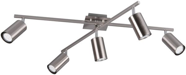 LED Deckenstrahler Silber 5-flammig, verstellbare Spots, Breite 77,5cm Bild 2