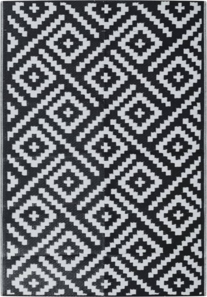 vidaXL Outdoor-Teppich ARAKIL Weiß und Schwarz 160x230 cm PP 368573