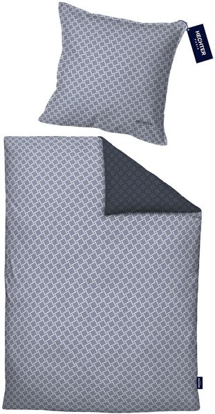 Hechter Paris Bettwäsche Satin 0061311 GEOMETRIE, marine, 1x 135x200 cm + 1x 80x80 cm