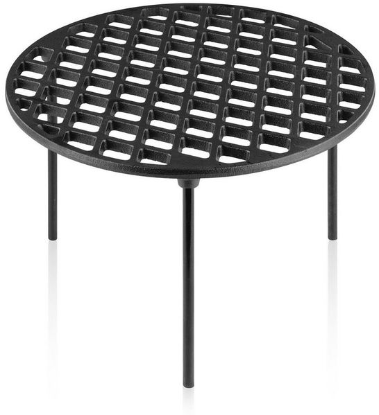 BBQ-Toro Grillrost Gusseisen Ø 30 cm mit 3 Beinen, rundes + eingebranntes Grillgitter