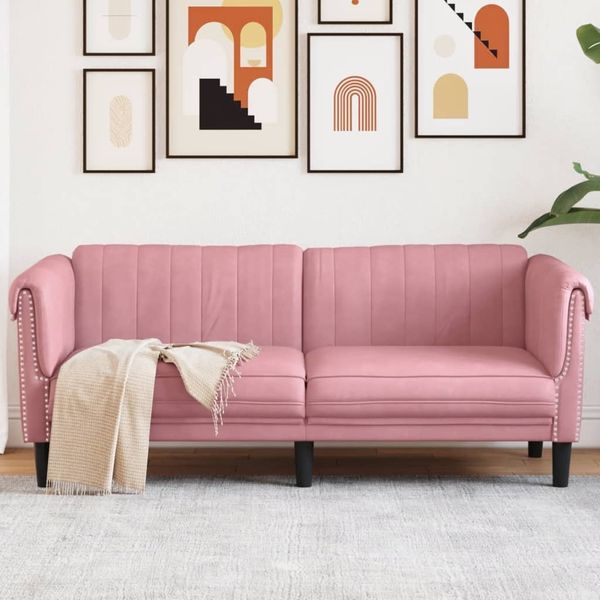 vidaXL Sofa 2-Sitzer Rosa Samt 372578