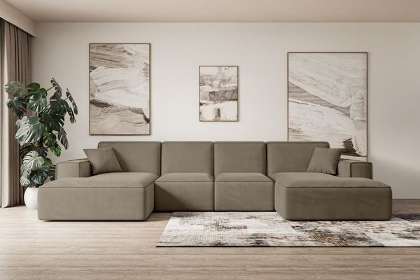 ALTDECOR Wohnlandschaft SIERRA-U-S, Couch mit Schlaffunktion, Wohnzimmer - Wohnlandschaft, Corner Sofa Bett Eckcouch Couch L-Form Schlafcouch Ausziehbar
