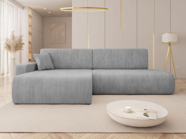 Ecksofa Pixalo O Cord (Farbe: Poso 110, Seite: Links)