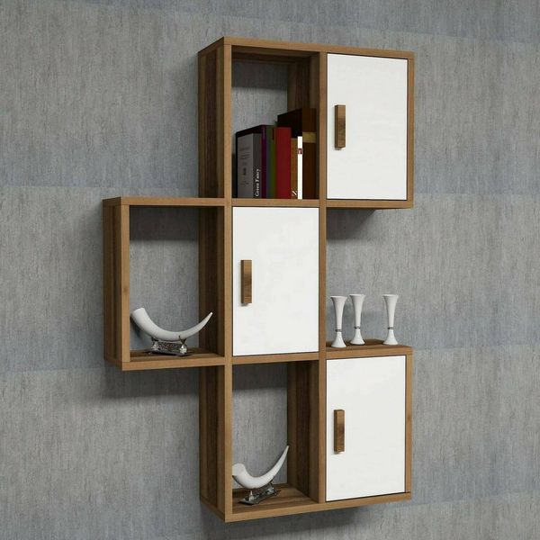 Dmora Regal Lunara 50x20x112,6h cm Braun, 6 Böden