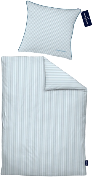 Daniel Hechter Bettwäsche Satin 0061304 LÄNGSSTREIFEN, taubenblau, 1x 135x200 cm + 1x 80x80 cm