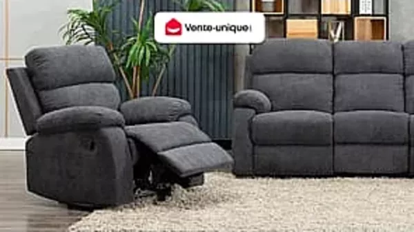 Vente-unique - TOLZANO Sessel Stoff Grau - B 96 cm x H 100 cm x L 91 cm