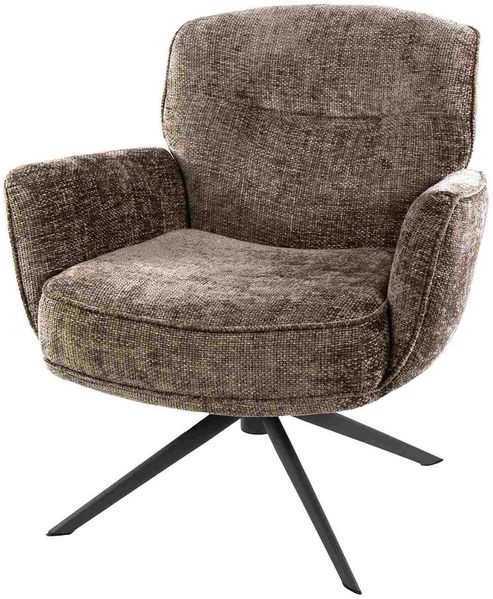 Komfortsessel Azora mit 360° Drehfunktion und Chenille-Stoff, Taupe