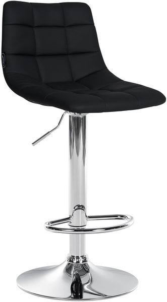 Barhocker DUBAI - Schwarz, Kunstleder, Chrom Barhocker mit Lehne Barstuhl Tresenhocker Tresenstuhl Kneipenhocker Kneipenstuhl