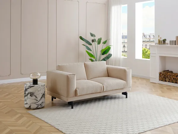 Vente-unique - DEMBOLA Sofa Stoff Beige - B 90 cm x H 78 cm x L 172 cm