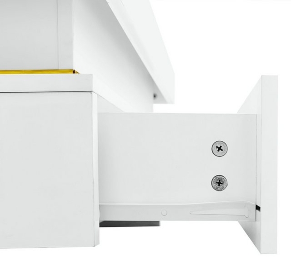 HAUSS SPOLE Couchtisch Hochglanz Beistelltisch mit Schubladen und goldenen Akzenten Weiß (Beistelltisch, 1-St, Zwei Schubladen zur Aufbewahrung), mit glattes Hochglanz-Finish,goldenen Verzierung, L70*H35.5*B70cm Bild 4