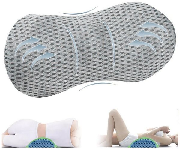 Mutig Rückenkissen Ergonomisches Memory Foam Lendenkissen Rückenkissen, Lendenstützkissen für Auto, Bürostuhl, Bett und Stuhl, Rückenpolster zur Druckentlastung, Kissen für unteren Rücken, Schlafen und Reisen
