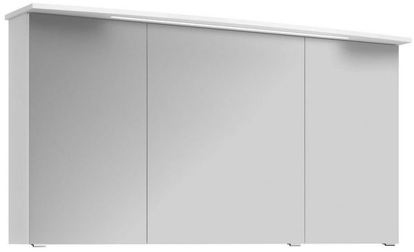Lomadox Spiegelschrank FES-4010-66 Badezimmer mit Korpus in weiß glänzend inkl. LED - : 142/72/27cm