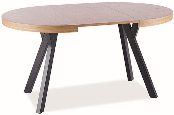 Esstisch Küchentisch Domingo II 140-272x80x76cm Eiche schwarz ausziehbar