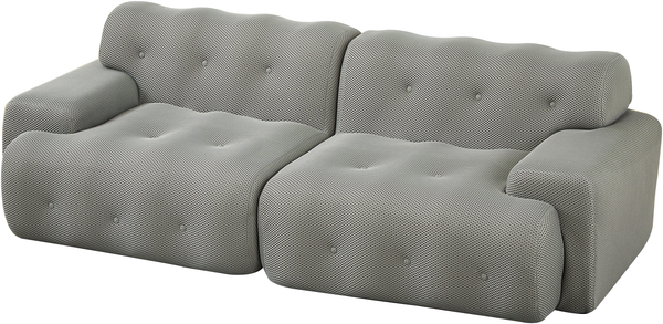 2-Sitzer Sofa B 224 x T 104 x H 66 cm, Stoff in Grau, modulares Design Bild 6