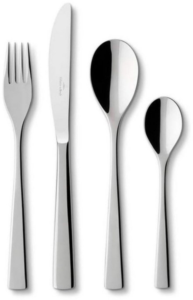 Tafelbesteck 24tlg. Modern Grace Besteck Villeroy und Boch Menü-Besteck-Set, Spülmaschinenfest, Silber, 42 x 27 x 5 cm