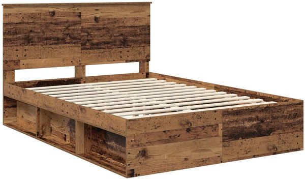 vidaXL Bettrahmen Altholz 140 x 190 cm Massives Kiefernholz 3411017 Bild 3