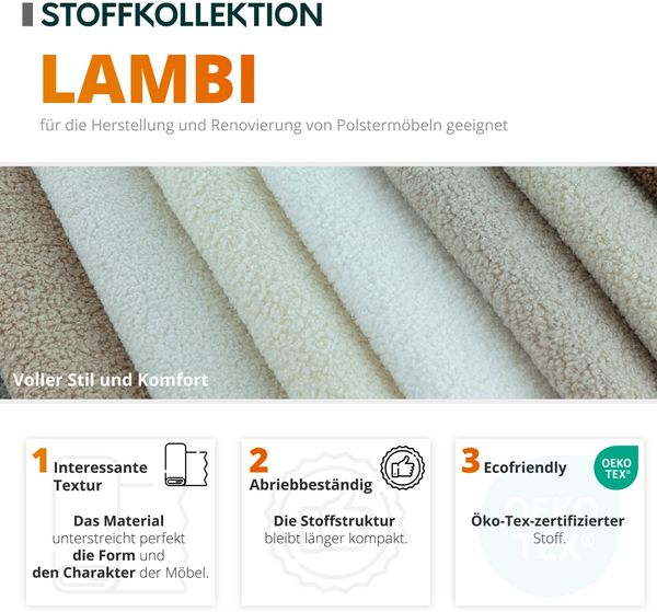 Boxspringbett Gazel Single Boucle (Farbe: Lambi 08, Größe: 100 x 200) Bild 6