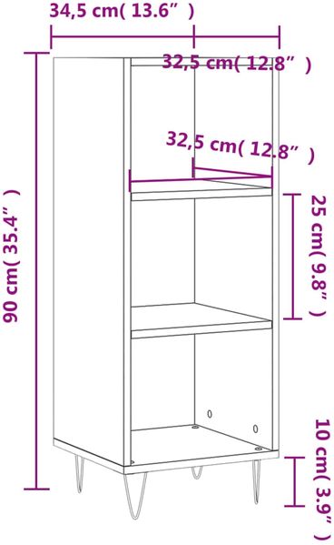 vidaXL Sideboard Betongrau 34,5x32,5x90 cm Holzwerkstoff 828728 Bild 9