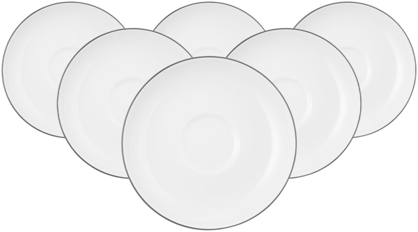 Seltmann Weiden Lido Black Line Teeuntertasse ø 13 cm 6er Set