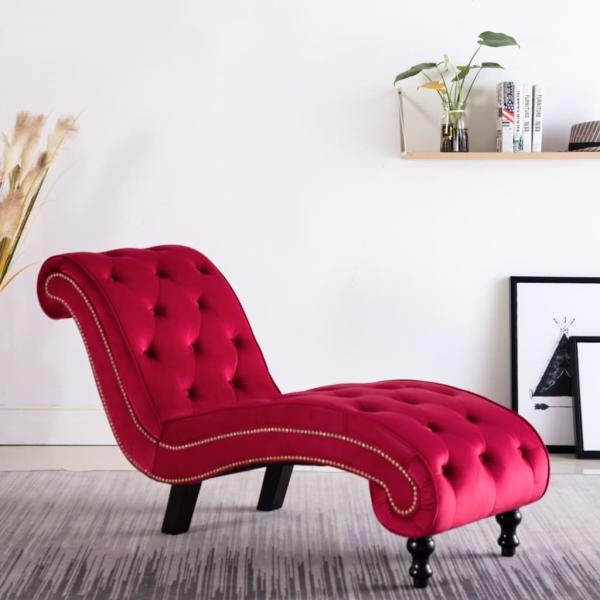 vidaXL Chaiselongue Rot Samt 248613