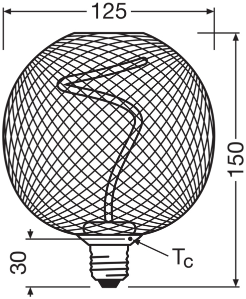 Osram LED Dekoleuchtmittel E27 Globe schwarz 3,5W dimmbar warmweiß Bild 3