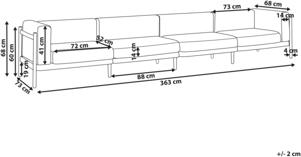 Gartensofa 4-Sitzer FERRETTI Hellbeige Bild 2