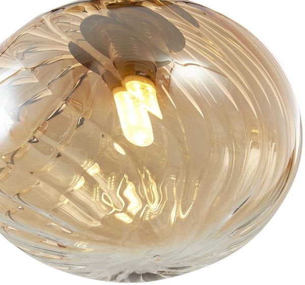 Qazqa Pendelleuchte Jia, ohne Leuchtmittel, Warmweiß, QAZQA Hängeleuchte, g9, gold, Stahl, Art Deco