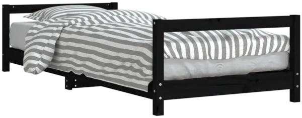 vidaXL Kinderbett Schwarz 80x200 cm Massivholz Kiefer 834392