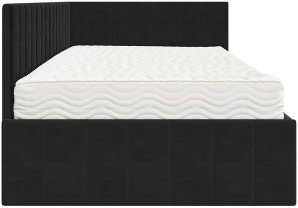 vidaXL Eckbettgestell mit Matratze mit Kopfteil 2 pcs Schwarz Samt 3393953 Bild 8