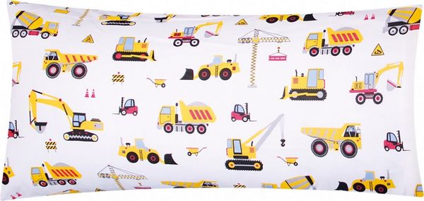 Heubergshop Kissenbezug, (1 Stück), 40x80cm Bagger Baufahrzeuge Kräne Kinder (1 x EW-Bagger 40x80)