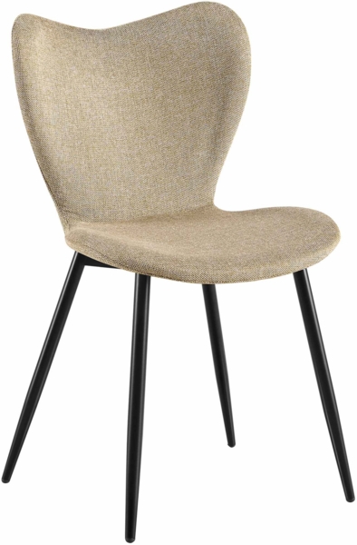CLP Esszimmerstuhl Maika mit Samtbezug oder Stoffbezug gepolstert mit Rückenlehne,taupe Stoff