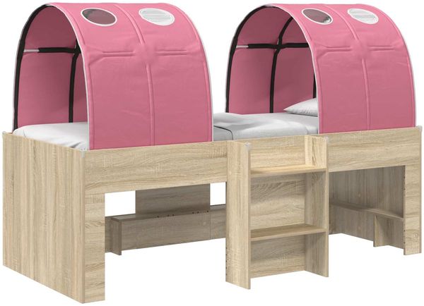 vidaXL Bett mit Tunnel 3 Stk. Sonoma Eiche und Pink Holzwerkstoff 3423530 Bild 2