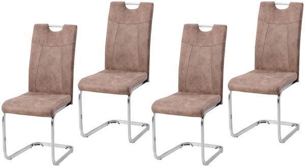 HTI-Living Esszimmerstuhl Esszimmerstuhl KellyC 4er-Set Braun (Set, 4 St), Schwingstuhl Freischwinger