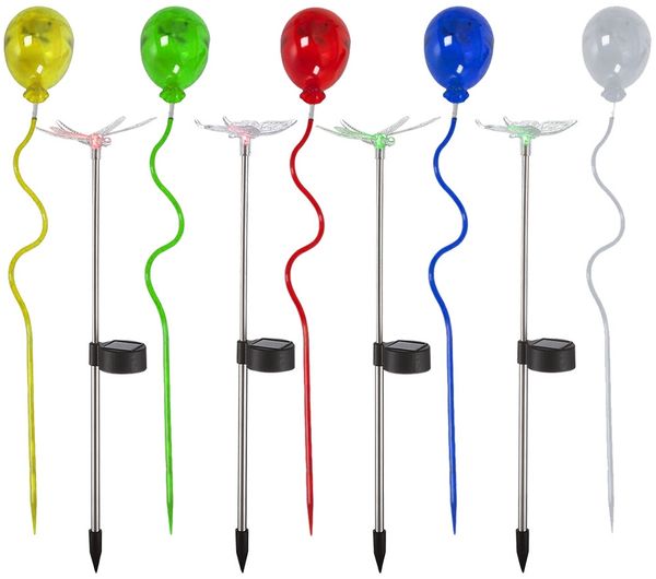 9x LED Steckleuchte, Solar, Farbwechsel, Schmetterling, IP44, H 60 cm