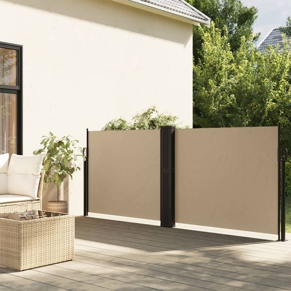 vidaXL Seitenmarkise Ausziehbar Beige 120x1000 cm 4004705