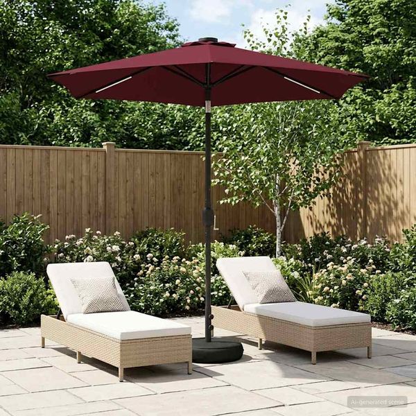 vidaXL Gartenparasol mit LED-Lichtern und Sockel 230 x 230 cm 42036253