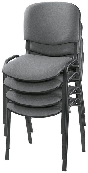 Nowy Styl Besucherstuhl 4 Besucherstühle ISO BLACK stapelbar grau gemustert/schwarz